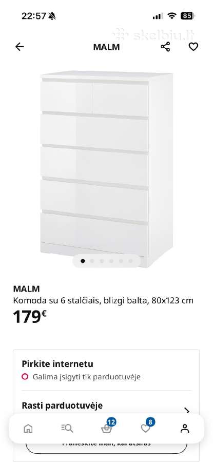 Ikea malm komoda 6 stalčių - nuotraukos Nr. 4