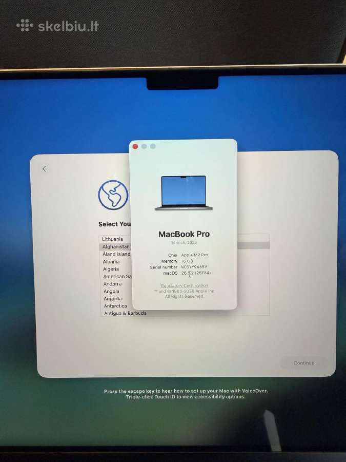 MacBook Pro M2 16gb - nuotraukos Nr. 2
