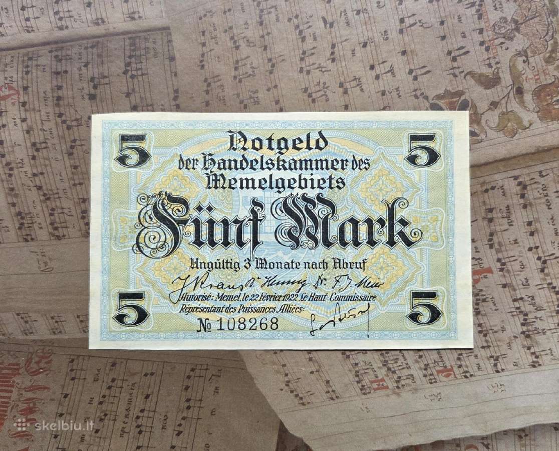 5 mark 1922 Memel Klaipėda - nuotraukos Nr. 2