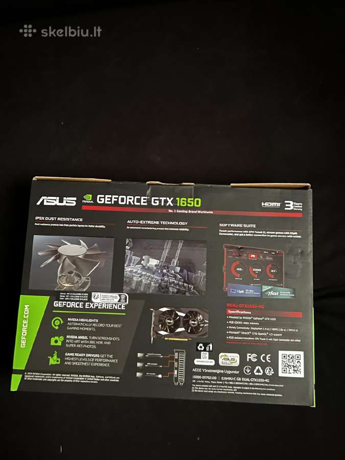 Asus Dual Gtx 1650 4gb Nvidia - nuotraukos Nr. 2