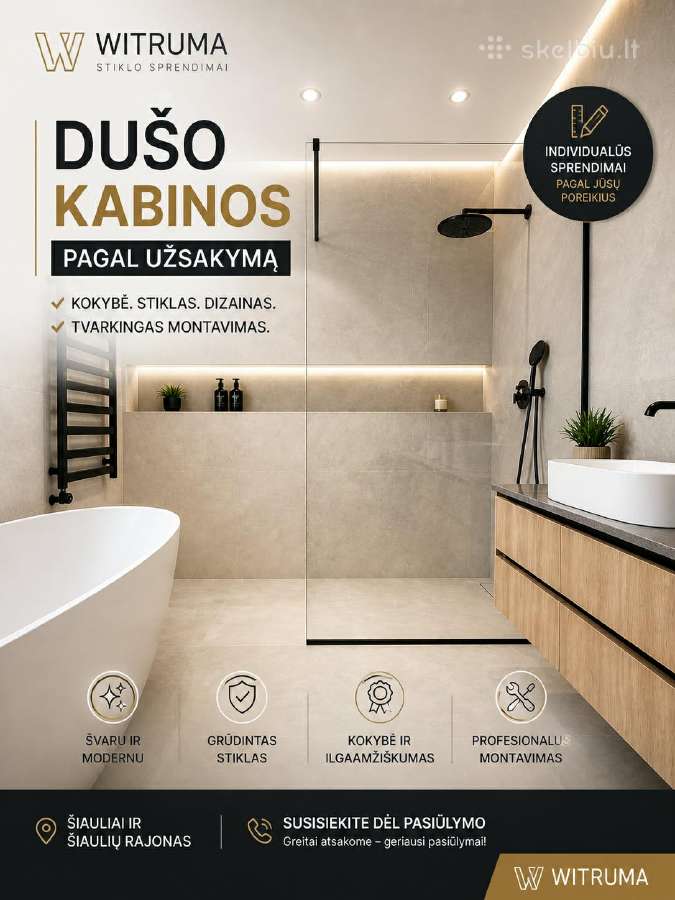 Dušo kabinos / Dušo Sienelės / LED Veidrodžiai - nuotraukos Nr. 6