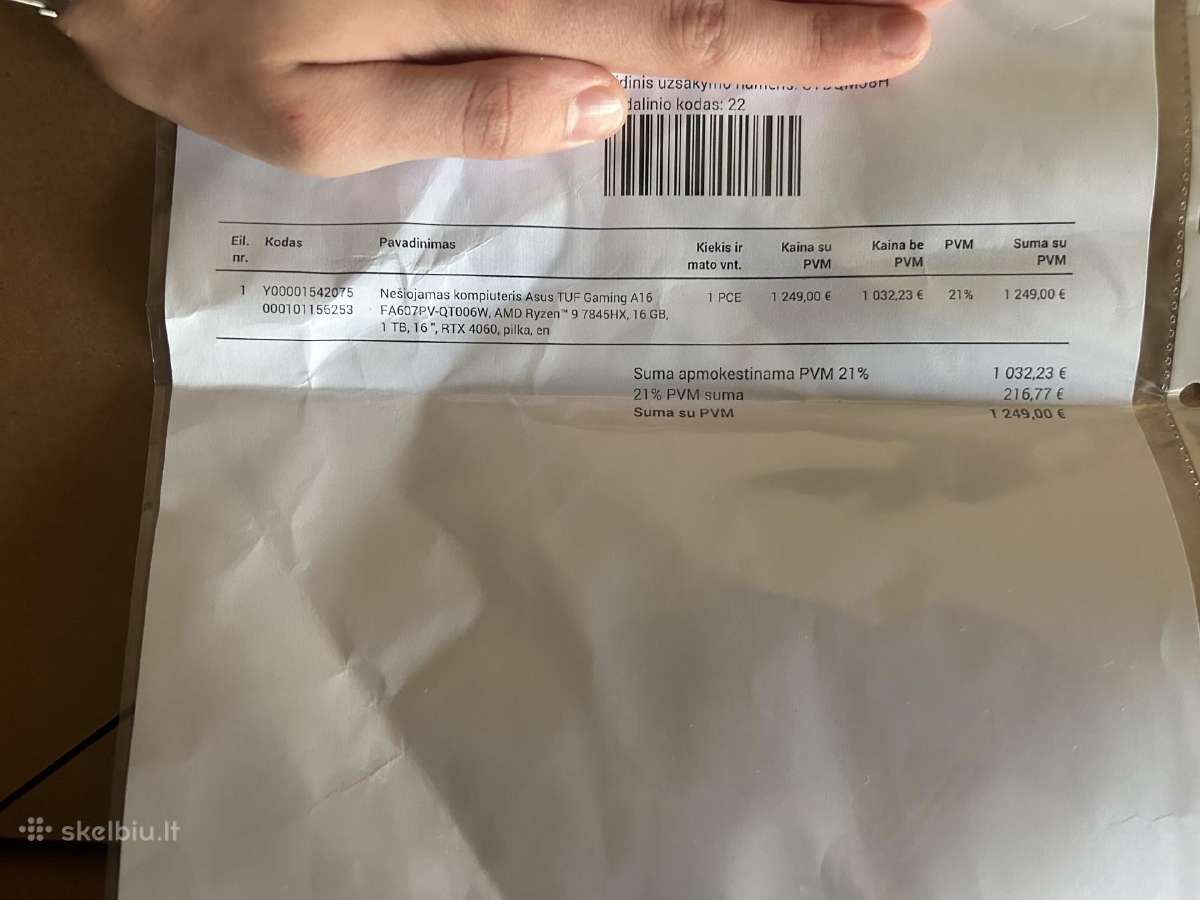 Asus Tuf A16 (2024)ryzen 9 7845hx/rtx 4060 165hz - nuotraukos Nr. 6
