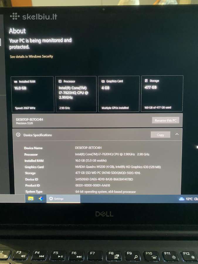 Dell Xps 15 (4k Oled ) - nuotraukos Nr. 9