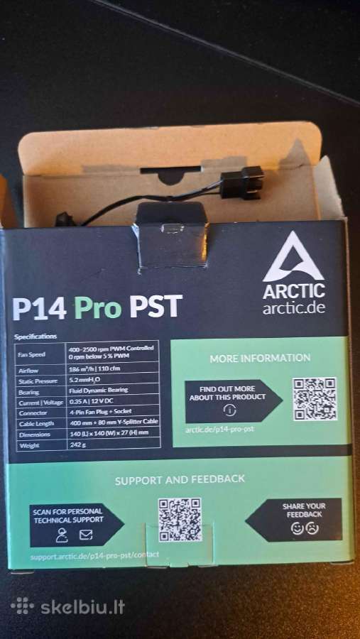 Arctic P14 Pro Pst Pwm ventiliatoriai (6 vnt.) - nuotraukos Nr. 2