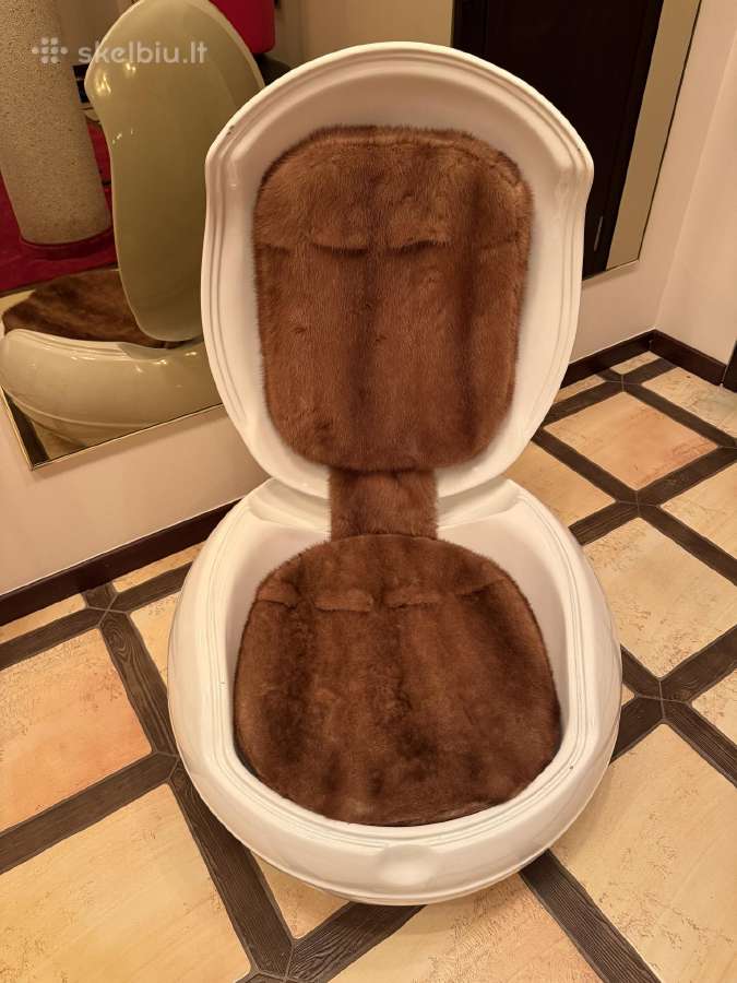 Garden Egg Chair su natūraliu audinės kailiu - nuotraukos Nr. 7