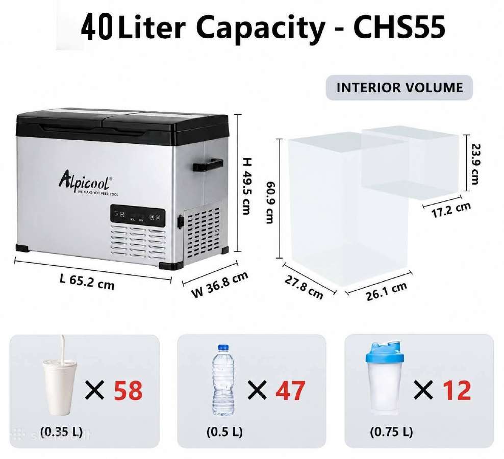 Alpicool Chs45 ir Chs55, 31 L ir 40 L talpa - nuotraukos Nr. 3