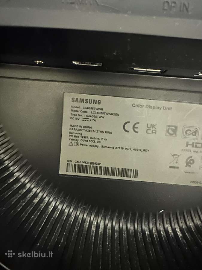 Monitorius 34 Samsung Lc34g55twwren 165hz - nuotraukos Nr. 5