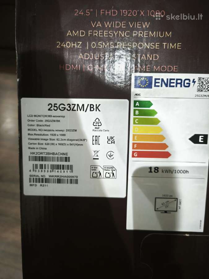 Aoc 0.5ms 240hz - nuotraukos Nr. 10