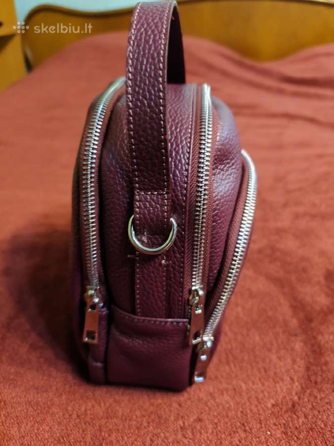 Natūralios odos mini rankinė per petį - nuotraukos Nr. 2