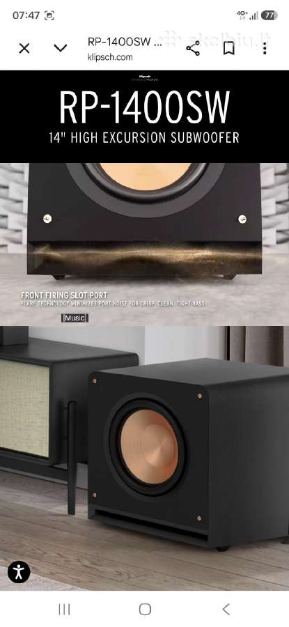 Klipsch rp-1400sw,sony str dg 510 - nuotraukos Nr. 2