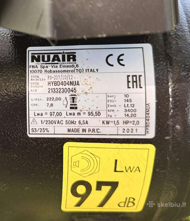 Oro kompresorius Nuair Hybd404nua - nuotraukos Nr. 3