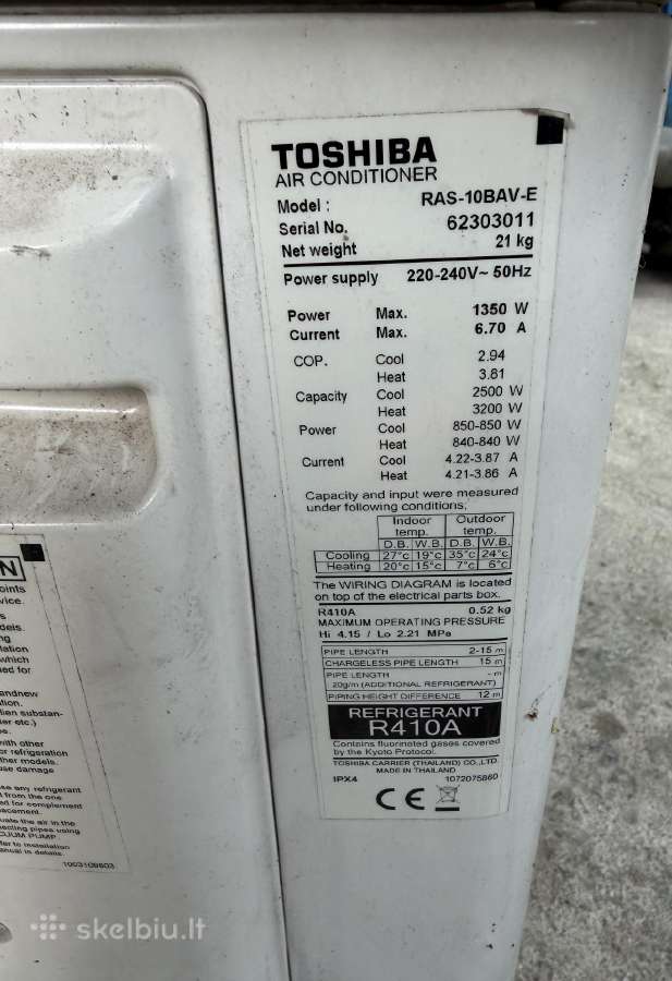 Parduodu Toshiba ras-10bav-e - nuotraukos Nr. 4
