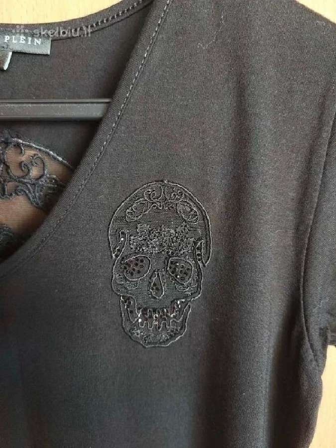 Phillipp Plein moteriški juodi marškinėliai - nuotraukos Nr. 4