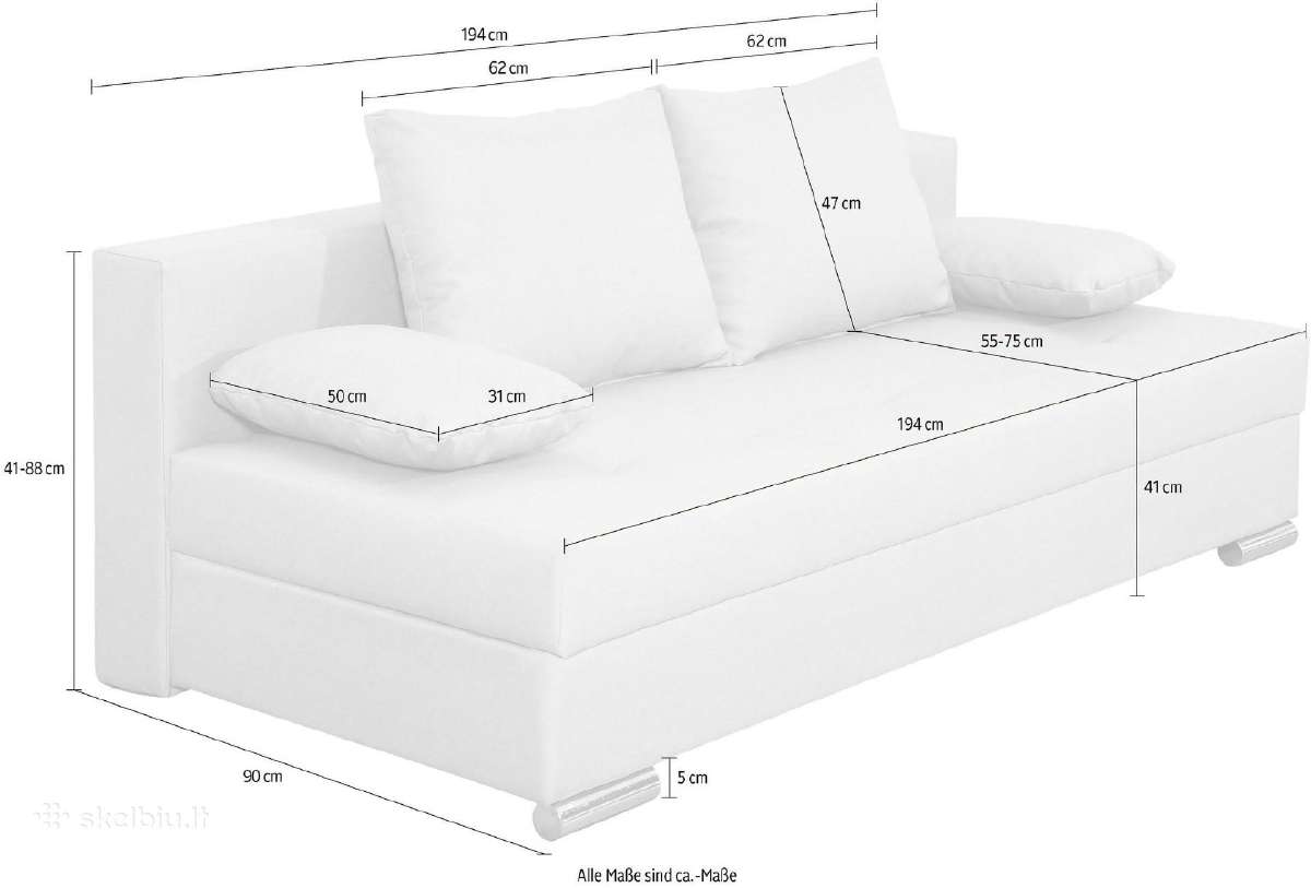 Sofa-lova Tania su lovos funkcija ir patalynės dė - nuotraukos Nr. 8