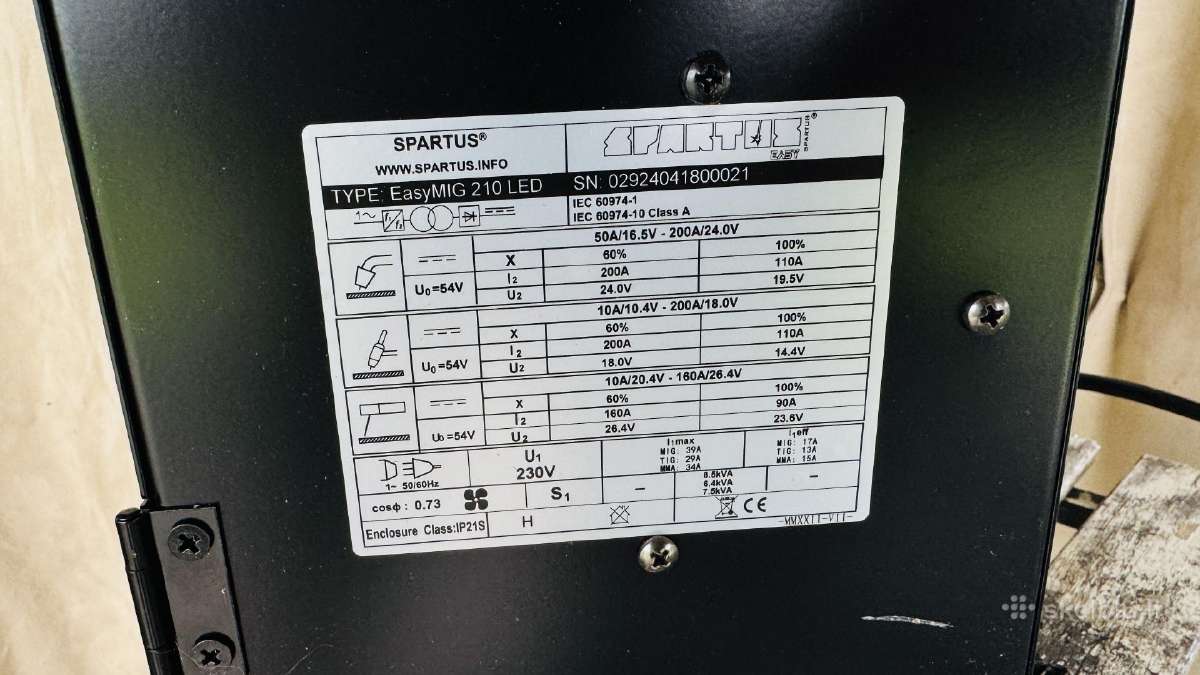 Kempas Spartus Easymig 210 LED 200a + 40l Co2 bali - nuotraukos Nr. 5