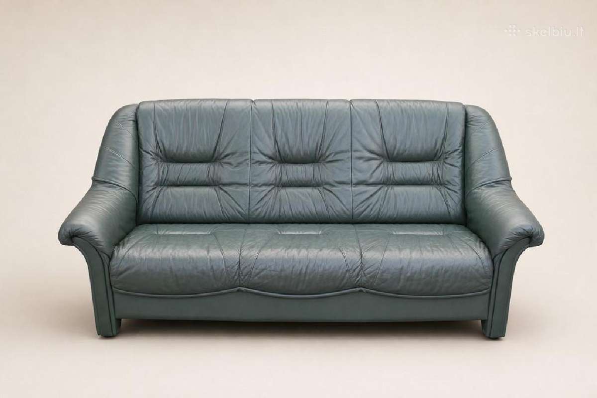 Natūralios odos sofa - nuotraukos Nr. 2