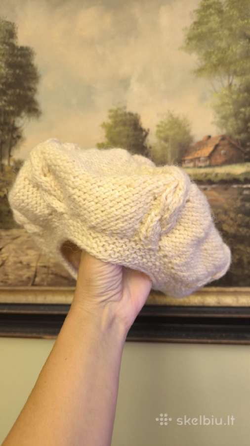 Megzta berete, naturali vilna, handmade - nuotraukos Nr. 2