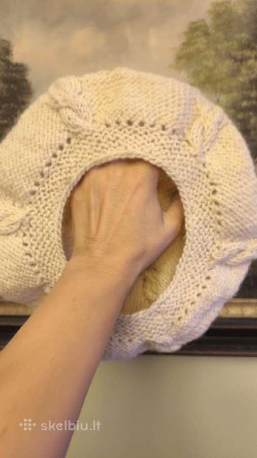 Megzta berete, naturali vilna, handmade - nuotraukos Nr. 3