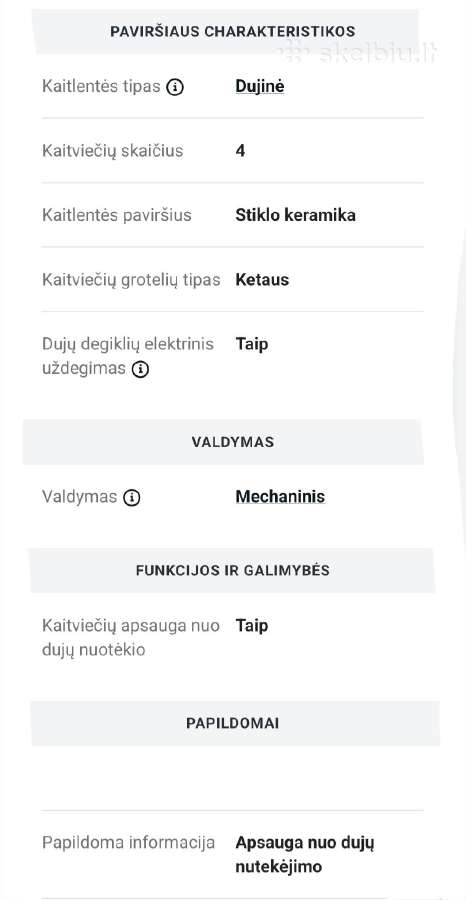 Pilka dujinė kaitlentė Beko su nuotėkio apsauga - nuotraukos Nr. 10