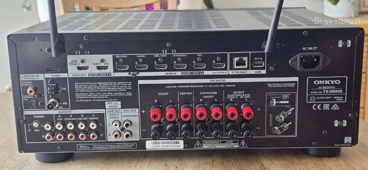 Onkyo Tx-nr696 namų kino stiprintuvas - nuotraukos Nr. 2