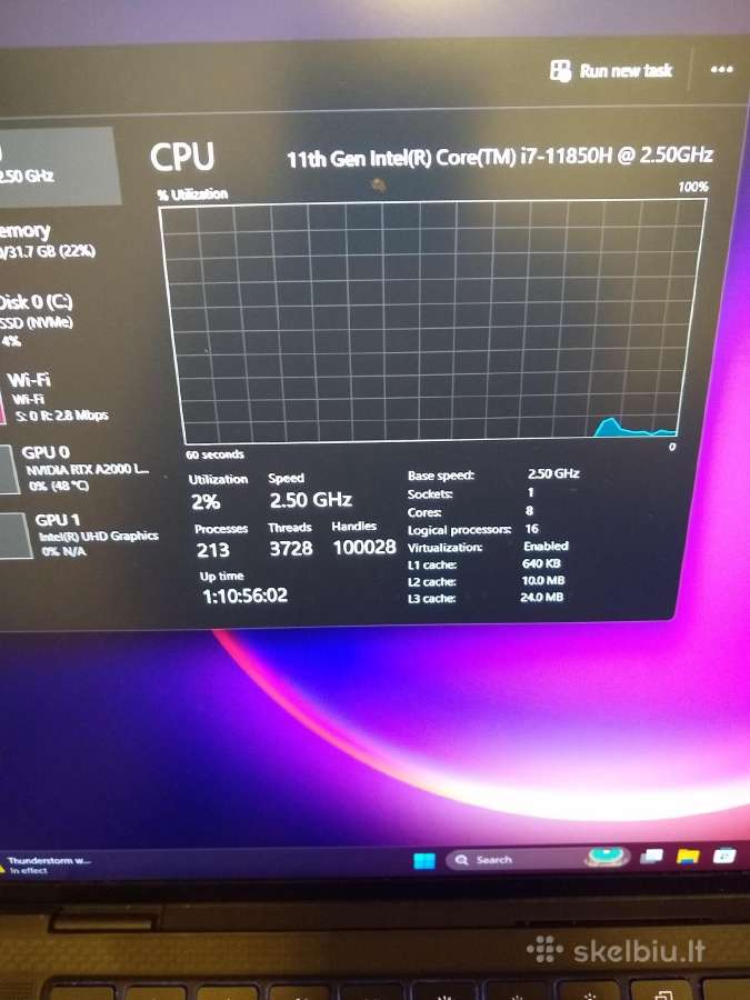Precision 5560 i7-11850h/512/rtx A2000 - nuotraukos Nr. 3