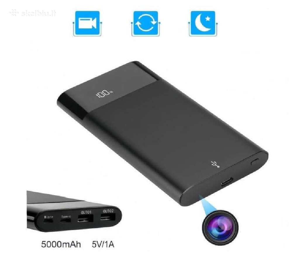Slapta WiFi Powerbank kamera su naktiniu matymu - nuotraukos Nr. 2