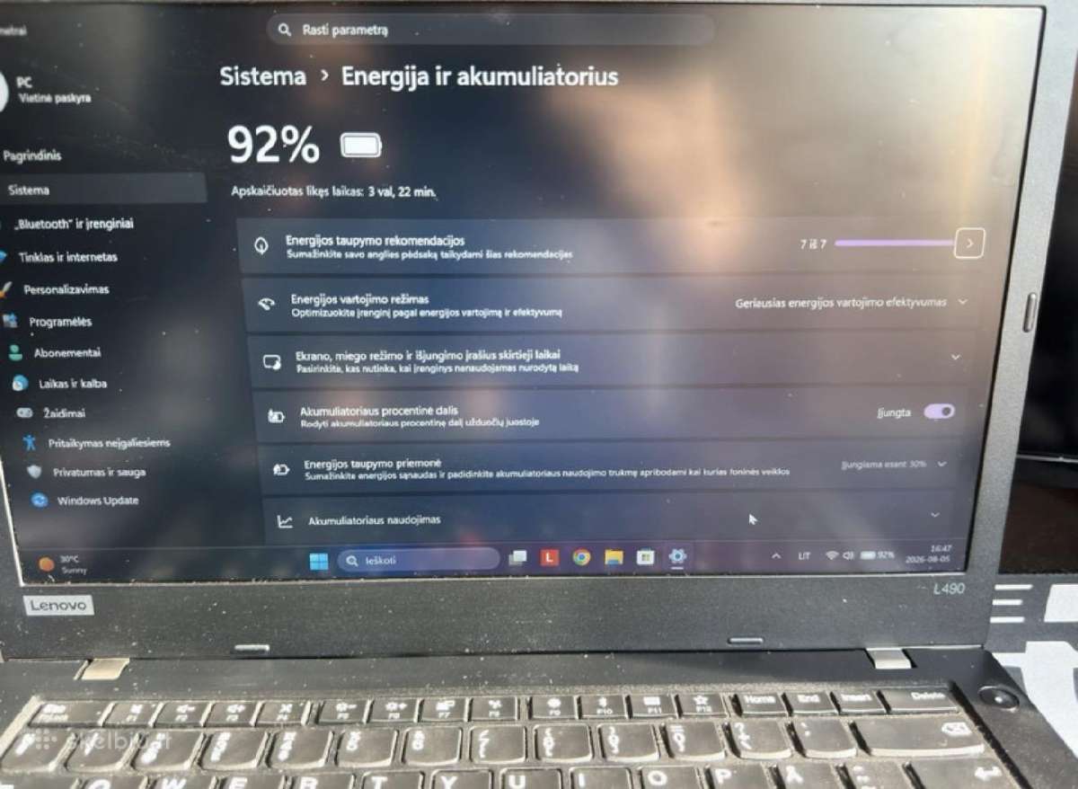 Lenovo Thinkpad L490 - nuotraukos Nr. 3