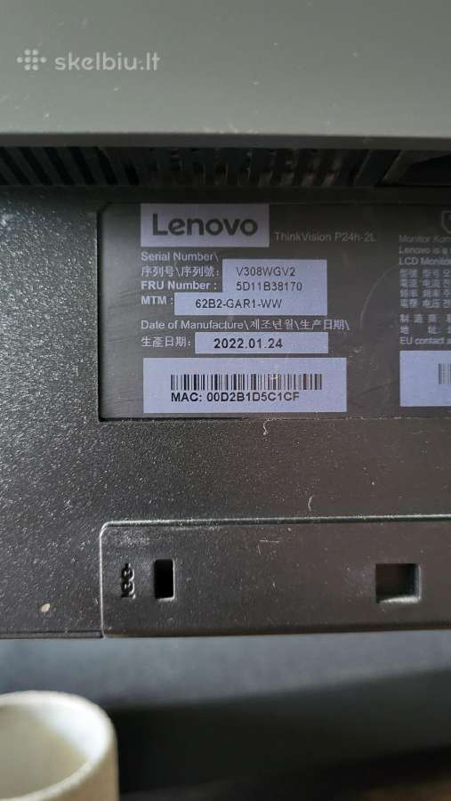 Monitoriai Lenovo Thinkvision P24h-2l - nuotraukos Nr. 5