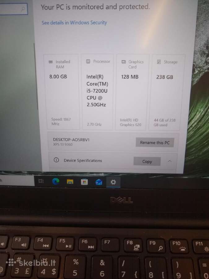 Xps 9360 i5-7200u/8/256gb SSD - nuotraukos Nr. 5