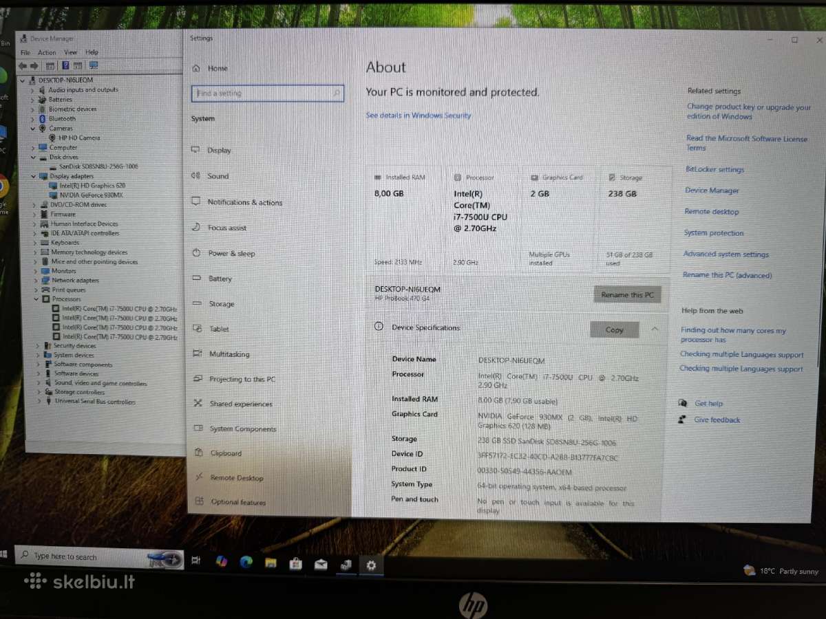 Hp Probook 470 G4 dideliu ekranu 17,3" - nuotraukos Nr. 4