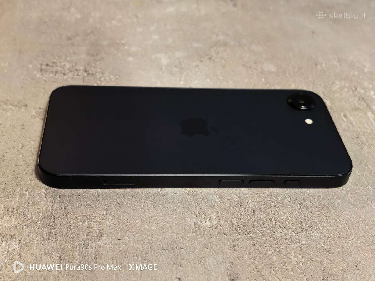 iPhone 16e 128 Black, original case and cable - nuotraukos Nr. 4