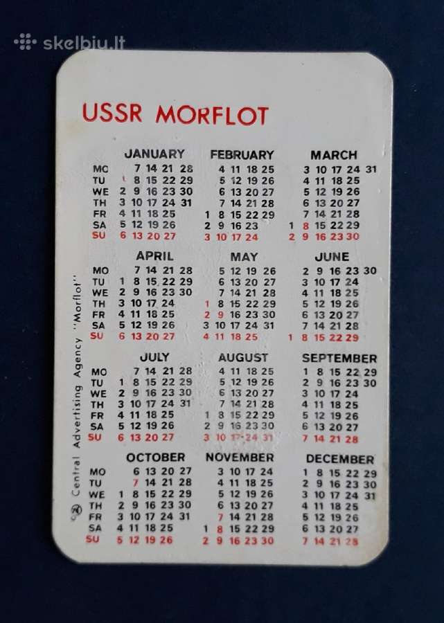 Kalendoriukas 1980 Morflot, Olimpinis Meškutis - nuotraukos Nr. 2