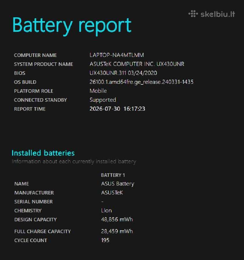 Nešiojamas komp. Asus Ux430ua i5-8250 8gb RAM - nuotraukos Nr. 17