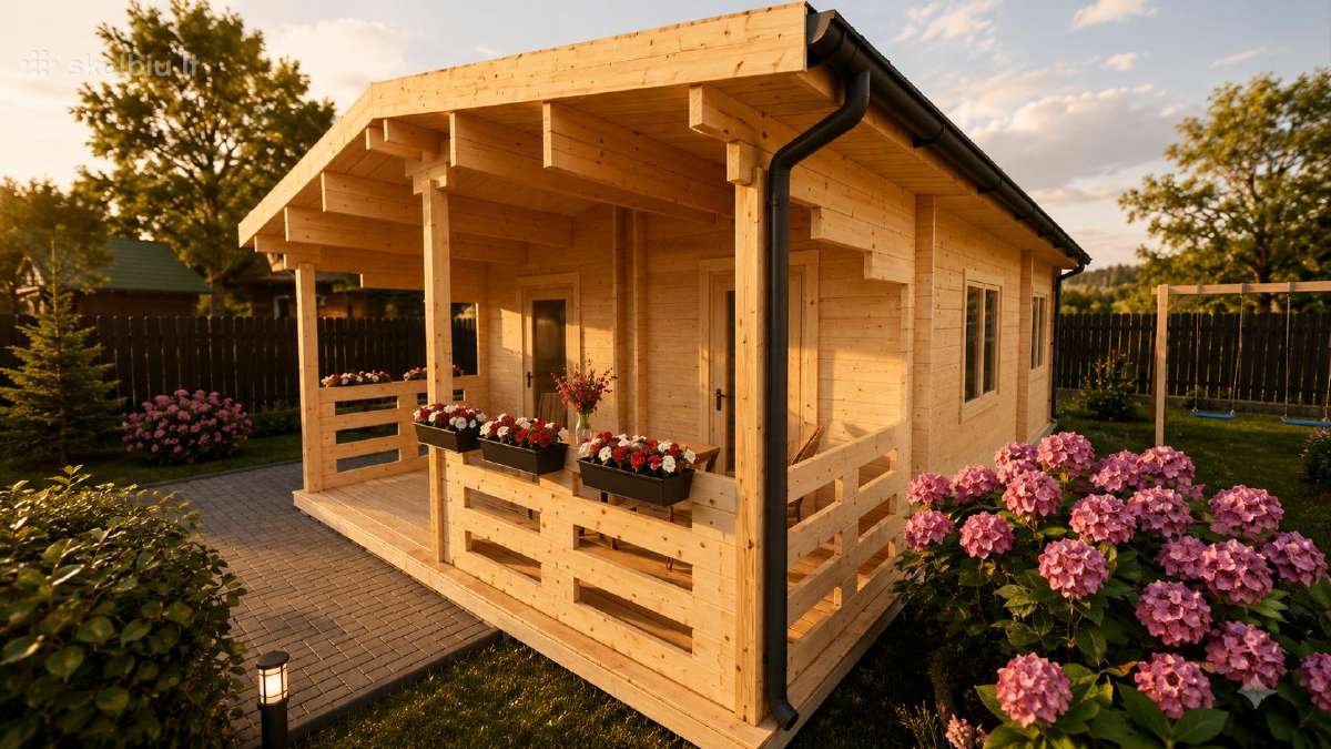 Sodo namas Žara medinė konstrukcija 43,5 m² - nuotraukos Nr. 2