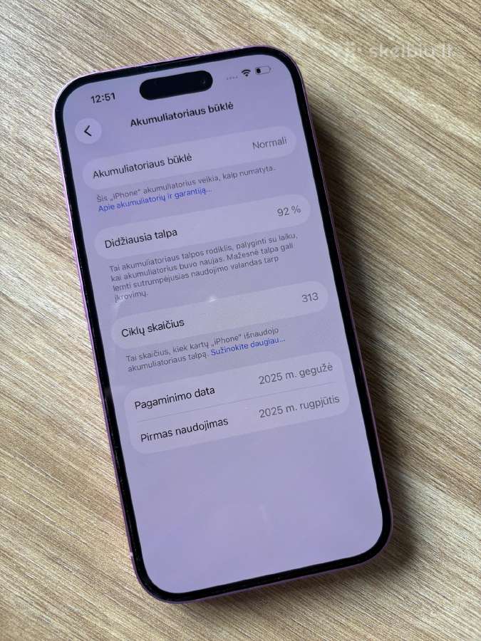 Naudotas iPhone 16 128gb - nuotraukos Nr. 9
