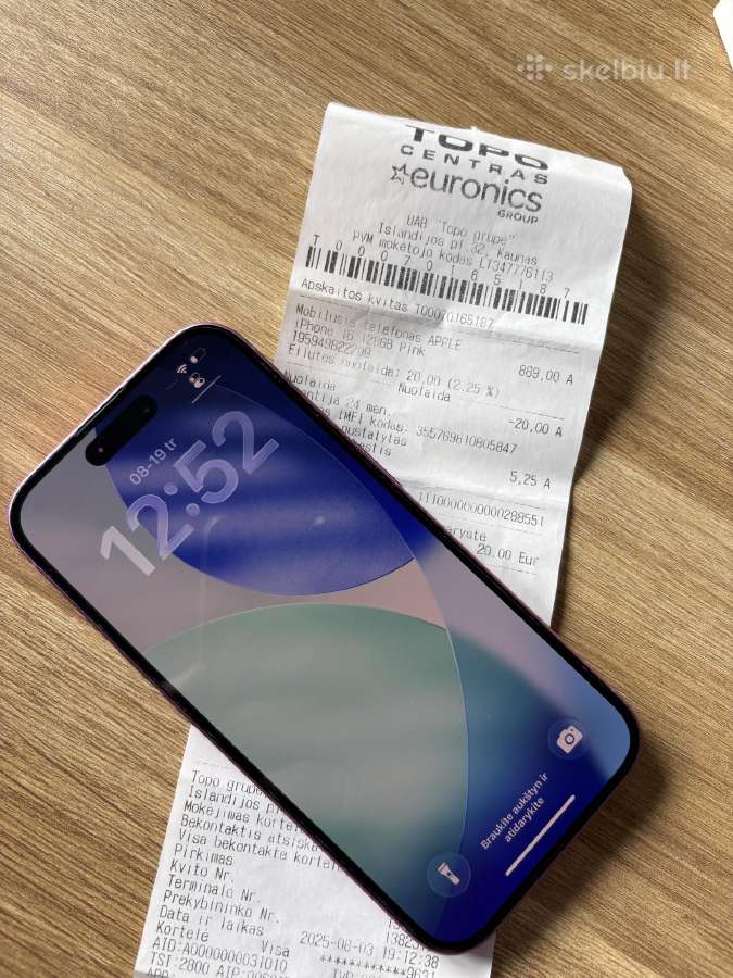 Naudotas iPhone 16 128gb - nuotraukos Nr. 11