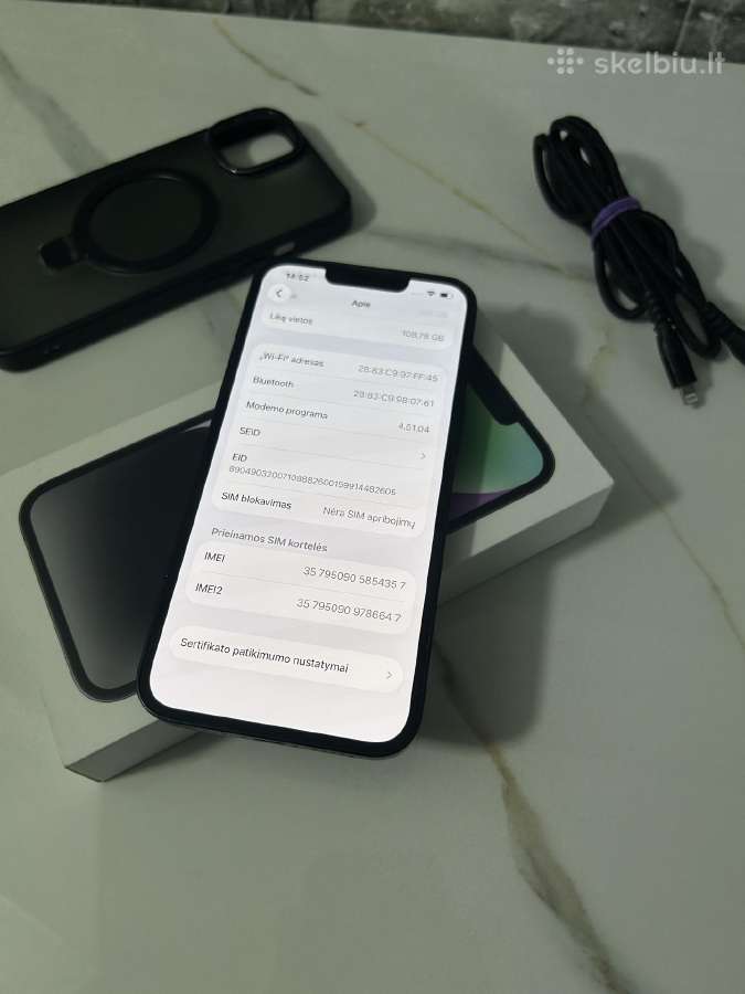iPhone 14 128gb 83% Black - nuotraukos Nr. 9