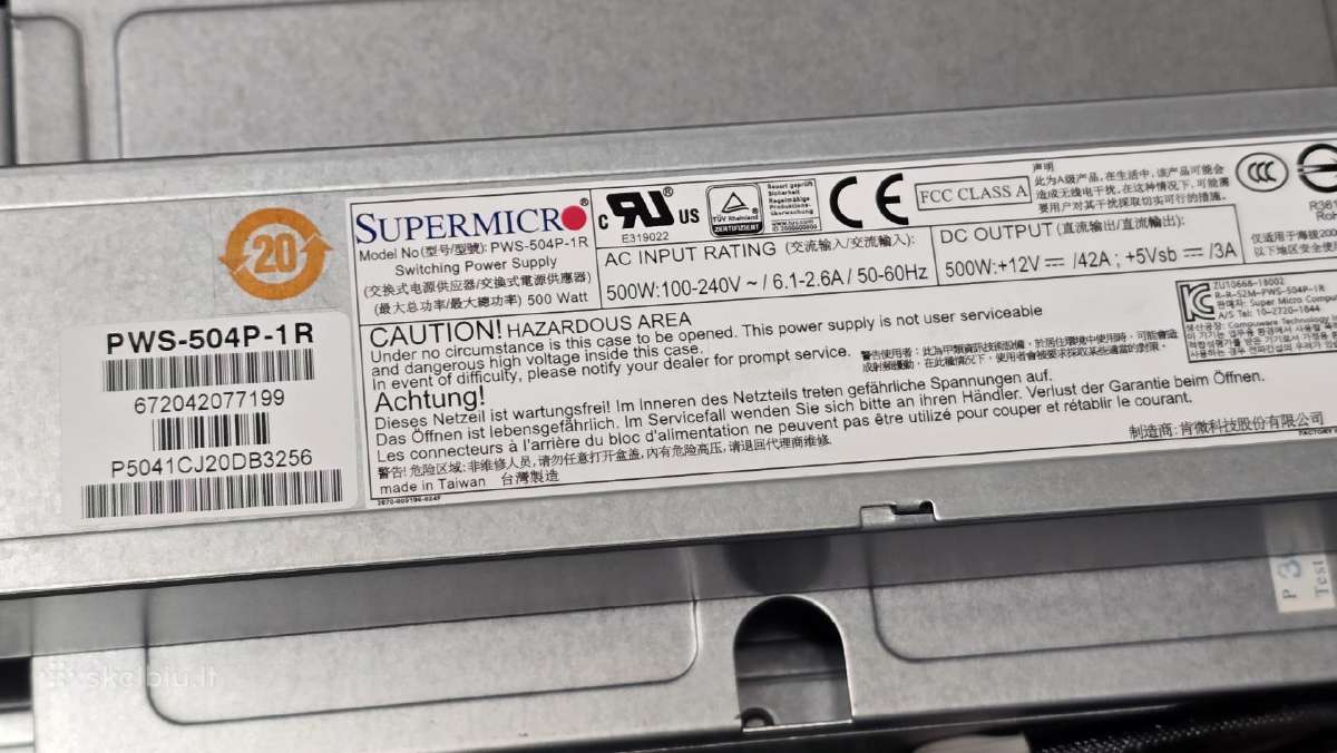 Supermicro Superserver Sys-1019p-wtr 1u 10 Sff - nuotraukos Nr. 9