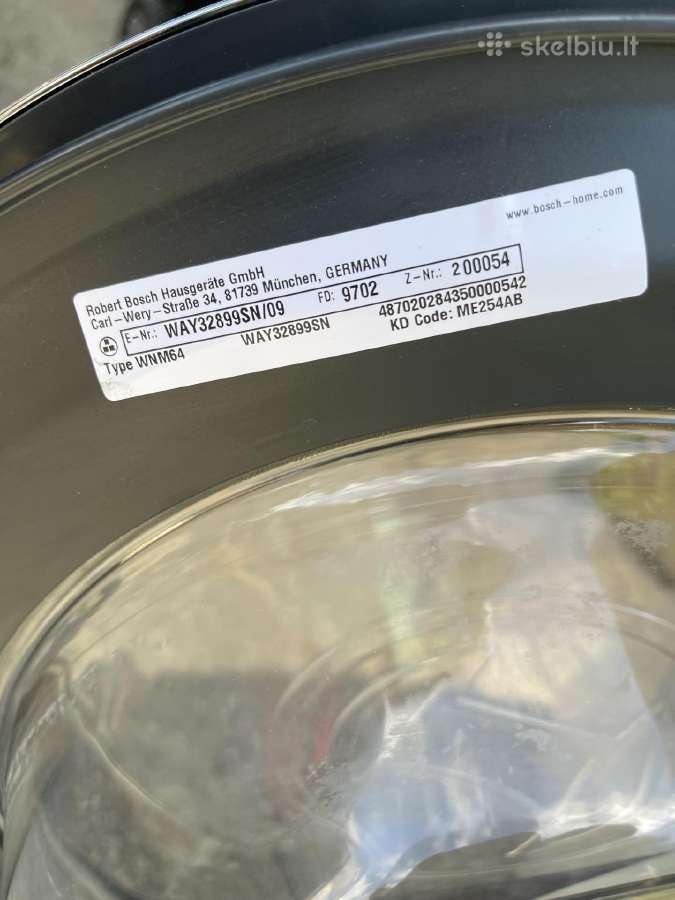 Skalbimo mašina Bosch 9kg, i-dos - nuotraukos Nr. 9