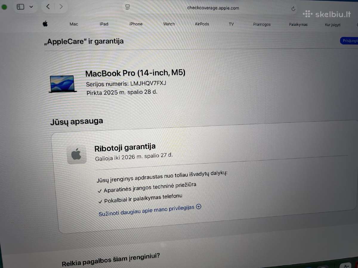 MacBook Pro 14 M5 su Garantija - nuotraukos Nr. 5