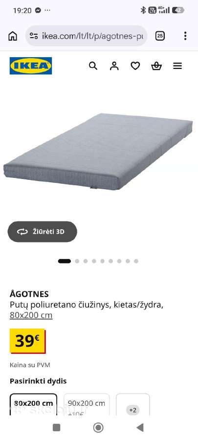 Parduodama dviaukštė lova su 1 čiužiniu - nuotraukos Nr. 2