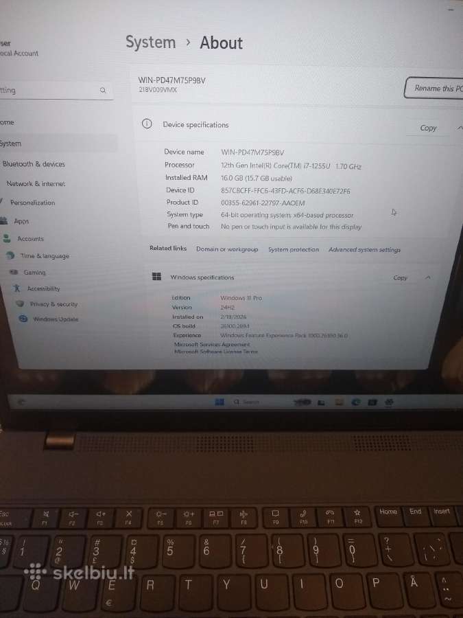 T16 i7-1255u/16/512gb SSD - nuotraukos Nr. 4