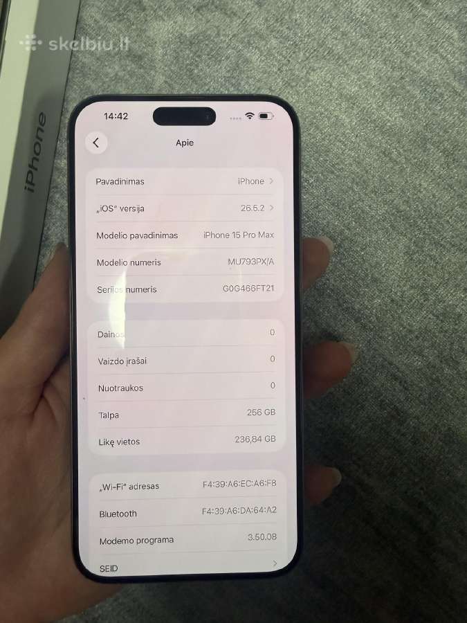 iPhone 15 Pro Max 256gb - nuotraukos Nr. 8