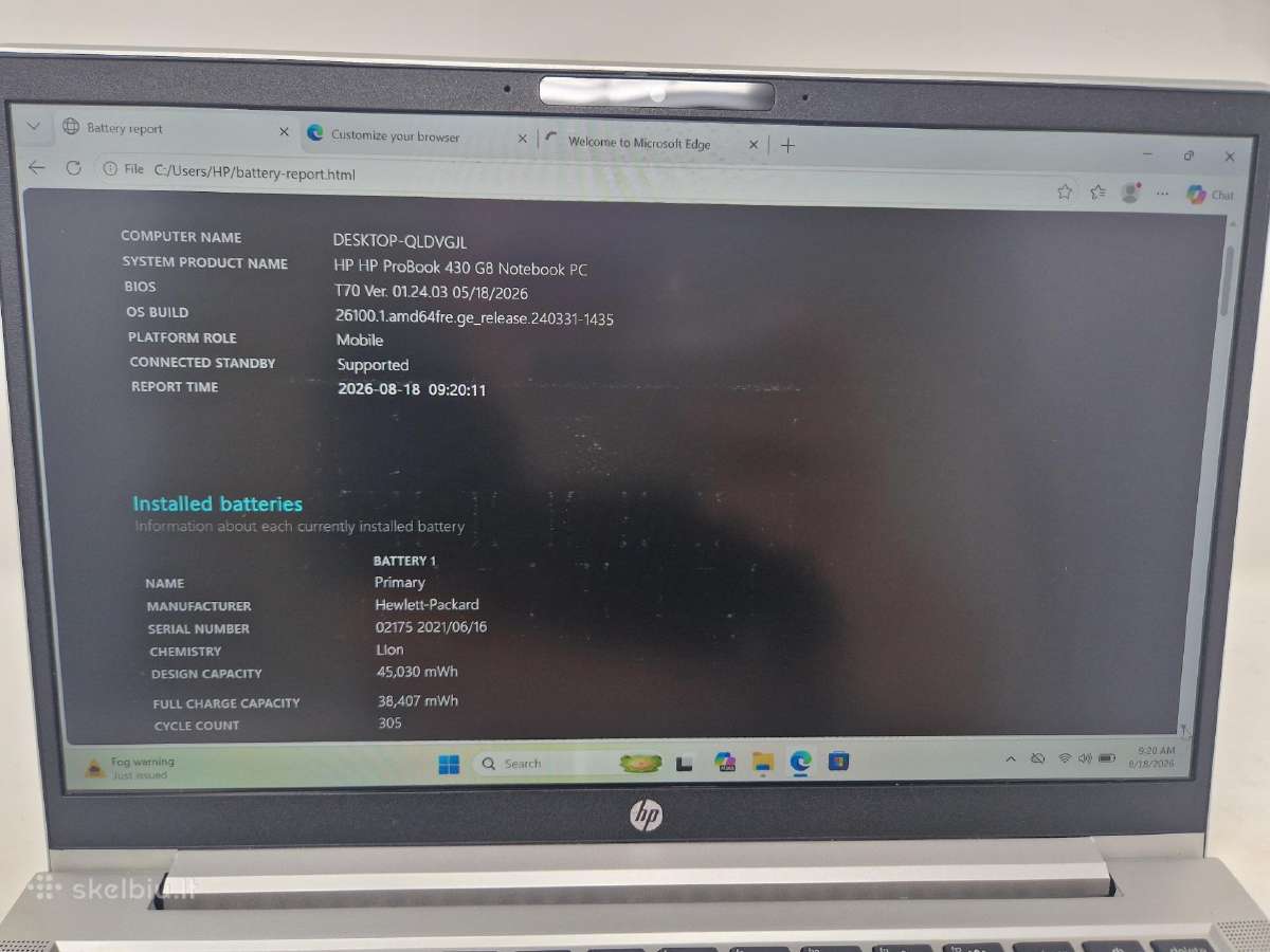 Hp Probook 430 G8 i3 - 11256g /16gb/256ssd - nuotraukos Nr. 8