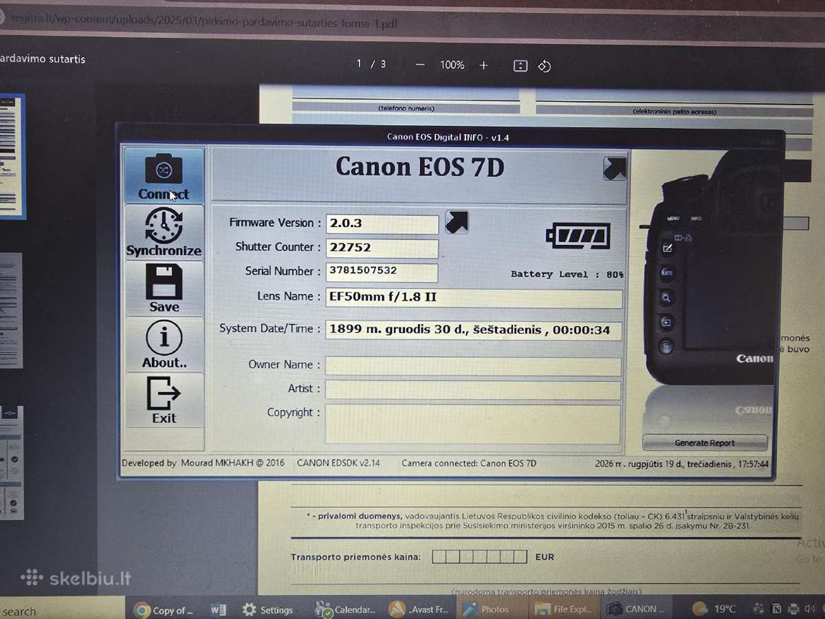 Canon EOS 7d fotoaparato komplektas su 3 objektyva - nuotraukos Nr. 7