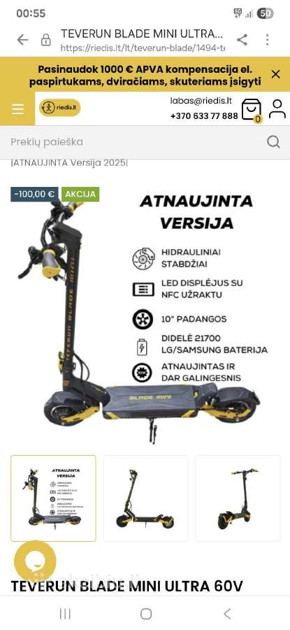 Teverun blade mini ultra 2025 - nuotraukos Nr. 2