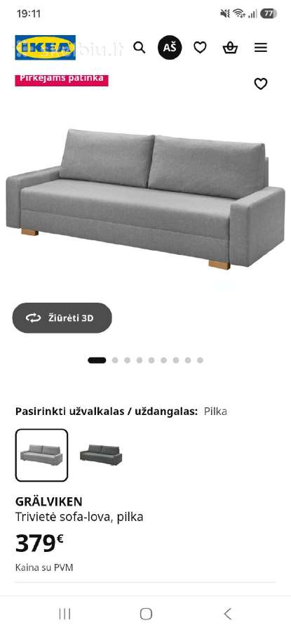 Ikea Sofa lova Gralviken - nuotraukos Nr. 2