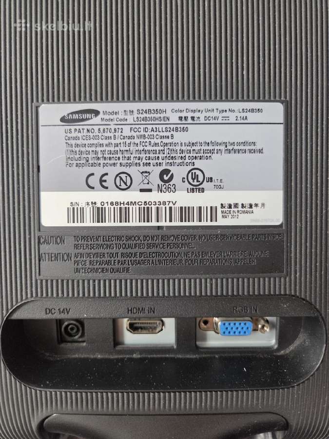 Monitorius 24'' Samsung S24b350h - nuotraukos Nr. 3