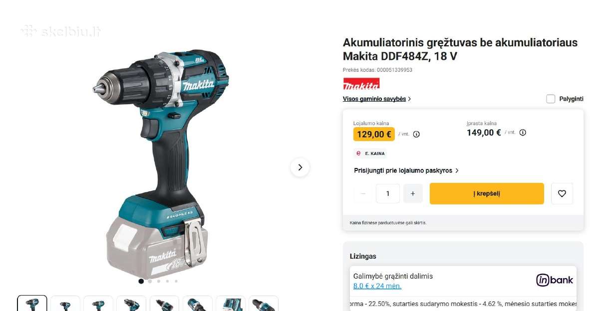 Makita dalimis: baterijos, pakrovėjas, dėžė, suktu - nuotraukos Nr. 6