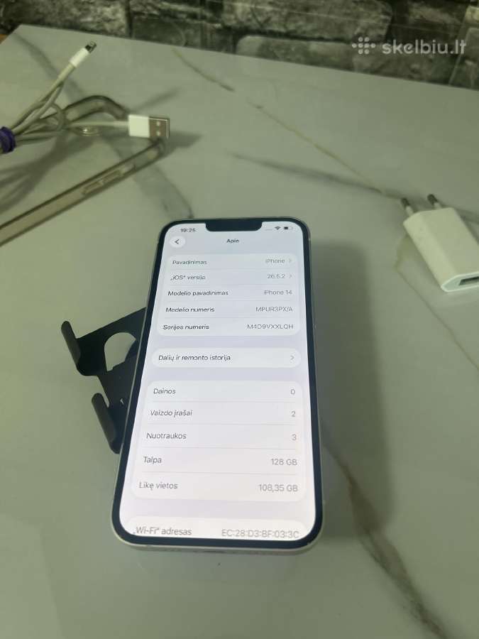 iPhone 14 128gb 79% White - nuotraukos Nr. 8